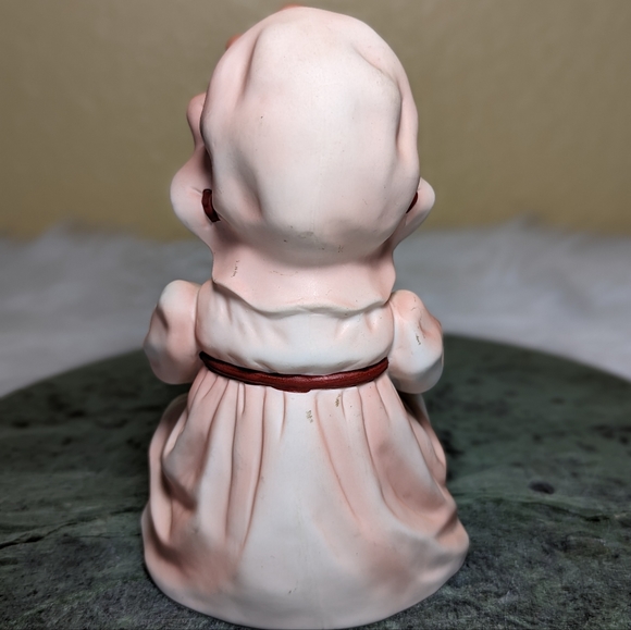 Lefton Hand Painted Bisque Porcelain Piano Baby 6 in - Picture 3 of 9